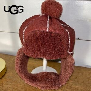 UGG TODDLER SHEARLING HAT – Dusty Rose Brown – Size 2–4 Years